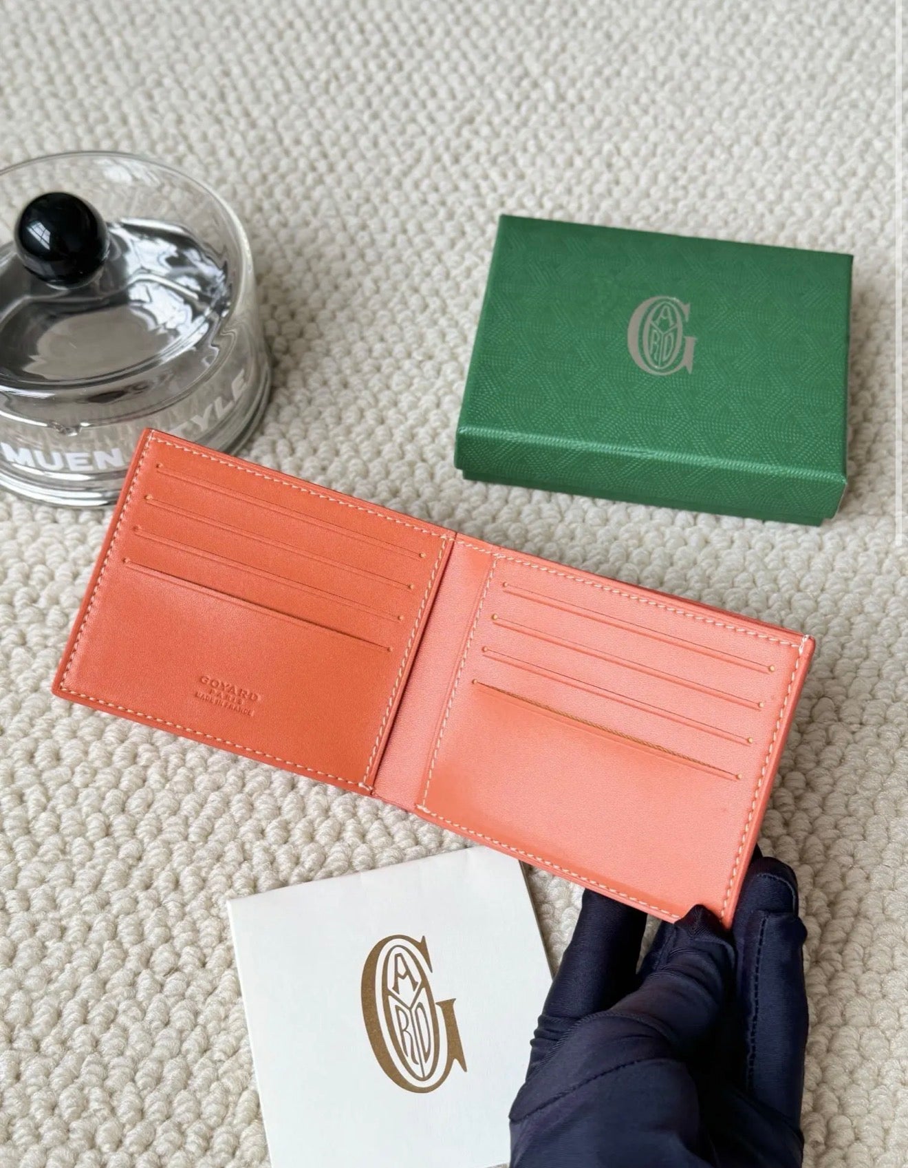 Goya all-over print folding wallet orange